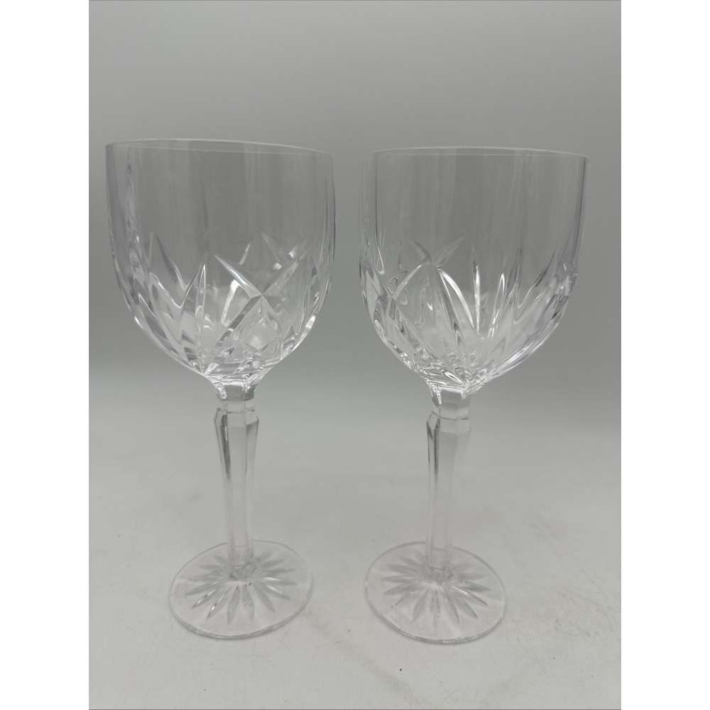 WATERFORD MARQUIS BROOKSIDE PATTERN SET OF 2 WINE GOBLETS 8 1/2" New W/out Box